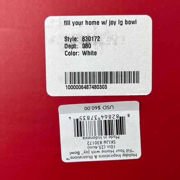 Lenox Holiday Inspirations and Illustrations Fill Your Home with Joy Bowl 10" - Picture 6 of 7